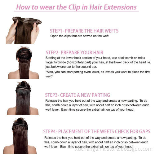 Uniky Best Quality Grade 10A Manufacturer Price 100% Natural Human Hair Weft kinky curly set clip in hair extensions
